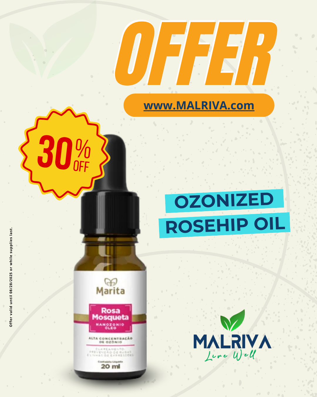 Ozonized Rosehip Oil | Deep Hydration & Skin Renewal