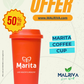 Marita Coffee Cup 16 oz. Large Wheat Straw